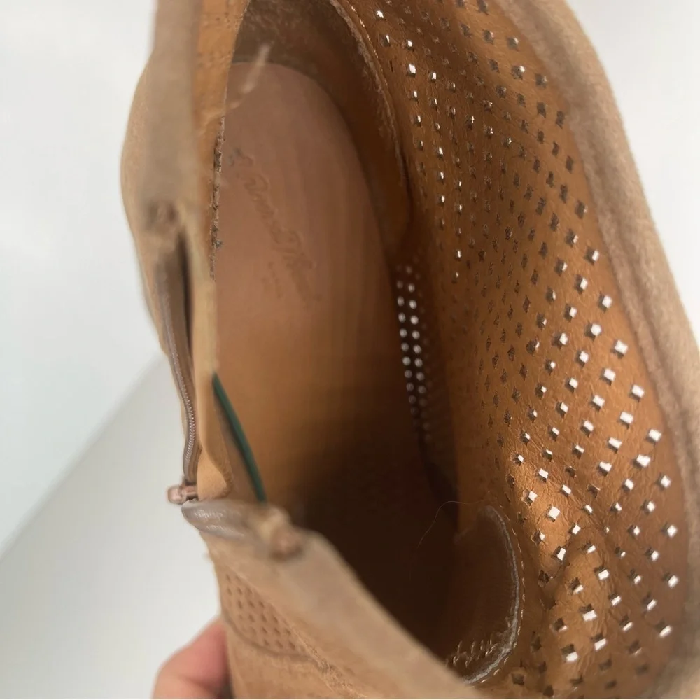 Universal Thread Crissy Bootie Brown Laser Cut Stacked Heel